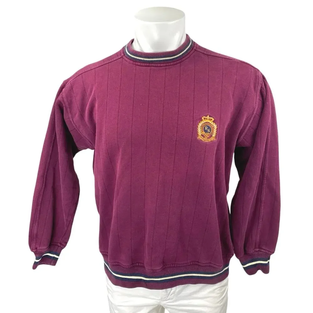 Regatta Men's Maroon Embroidered Logo Long Sleeve Sweatshirt Sweater Top Size L